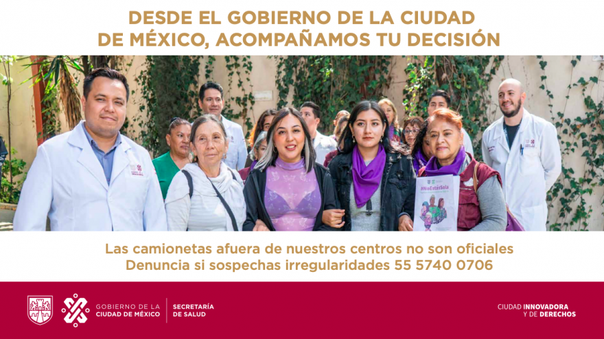 ¡CUIDADO! No se ofrecen servicios de ILE en unidades móviles